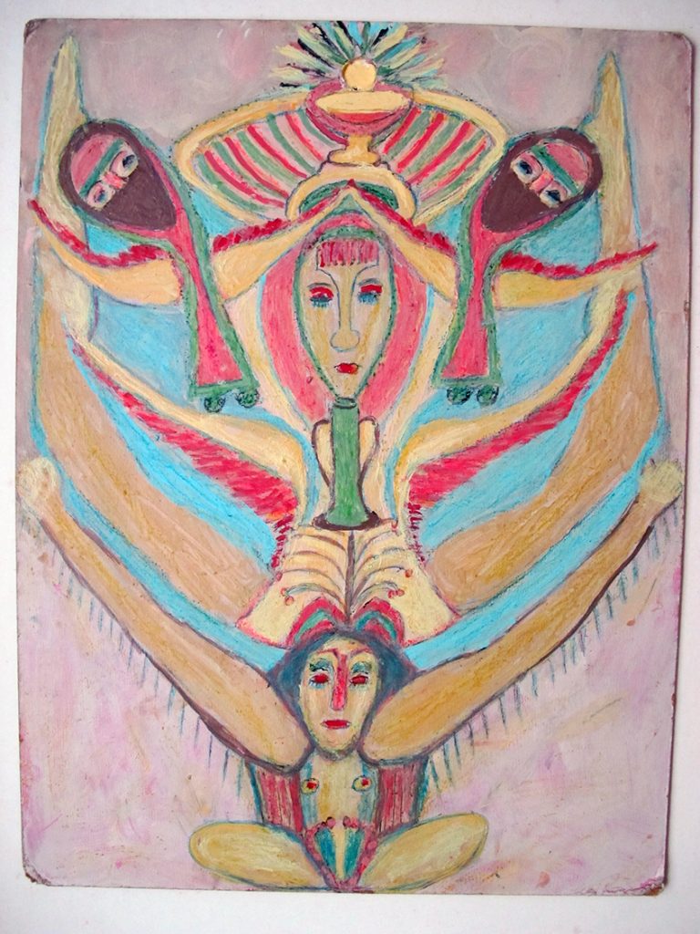 Max Romain: Angels, 1990s, paint on cardboard, 16 x 12 in. 41 x 30.5 cm 00.