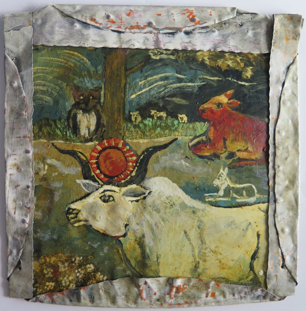 Terry Turrell, NocTurnal, oil, enamel on tin, 7,5 x 7.5